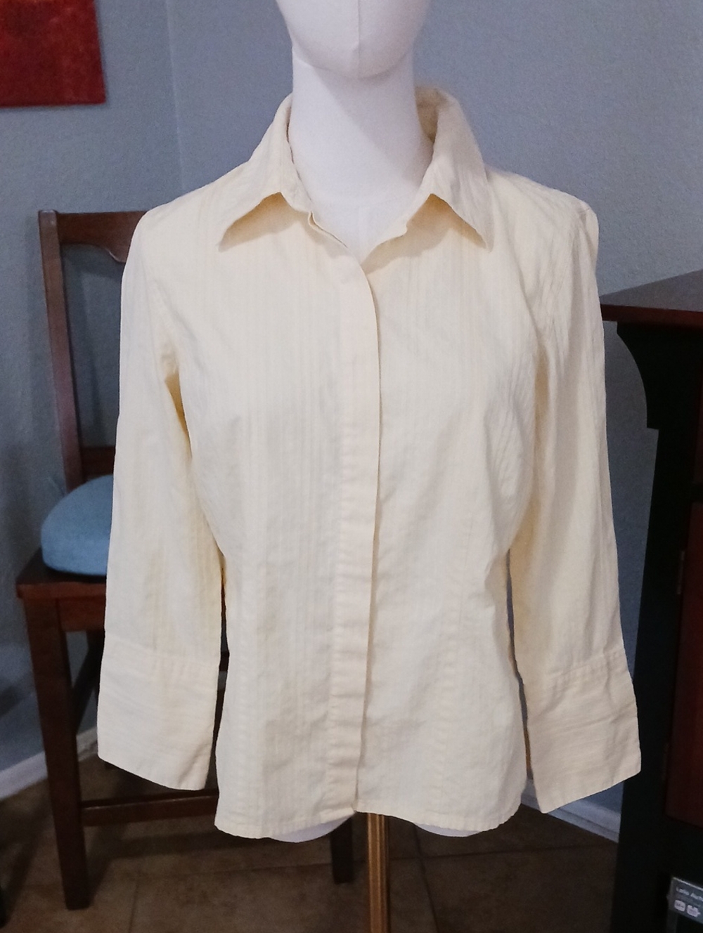 Geoffrey Beene Yellow Button-Front Collared Shirt